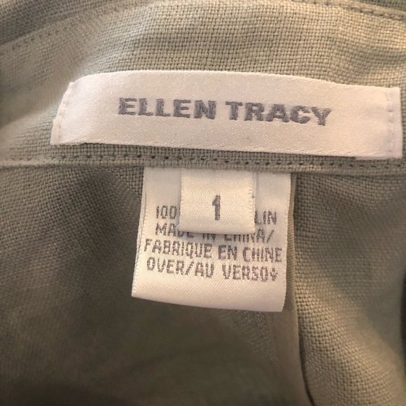 Ellen Tracy Sage Green Unlined Linen Jacket Small - Picture 4 of 8
